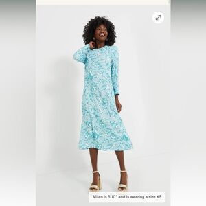 Tuckernuck HYACINTH HOUSE Blue Abstract Hattie Midi Dress